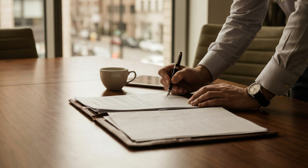 Hard money commercial loans - businesspeople reviewing loan documents